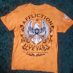 Affliction Live Fast Eagle Cross Graphic Tee Y2K MMA Biker Shirt XL